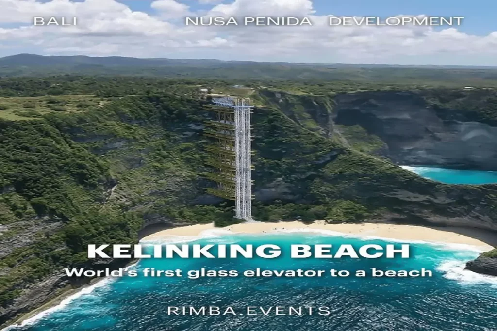 The start of the Nusa Penida Cliffside elevator installation project in Bali 1 آسانسور Nusa Penida Cliffside در بالی