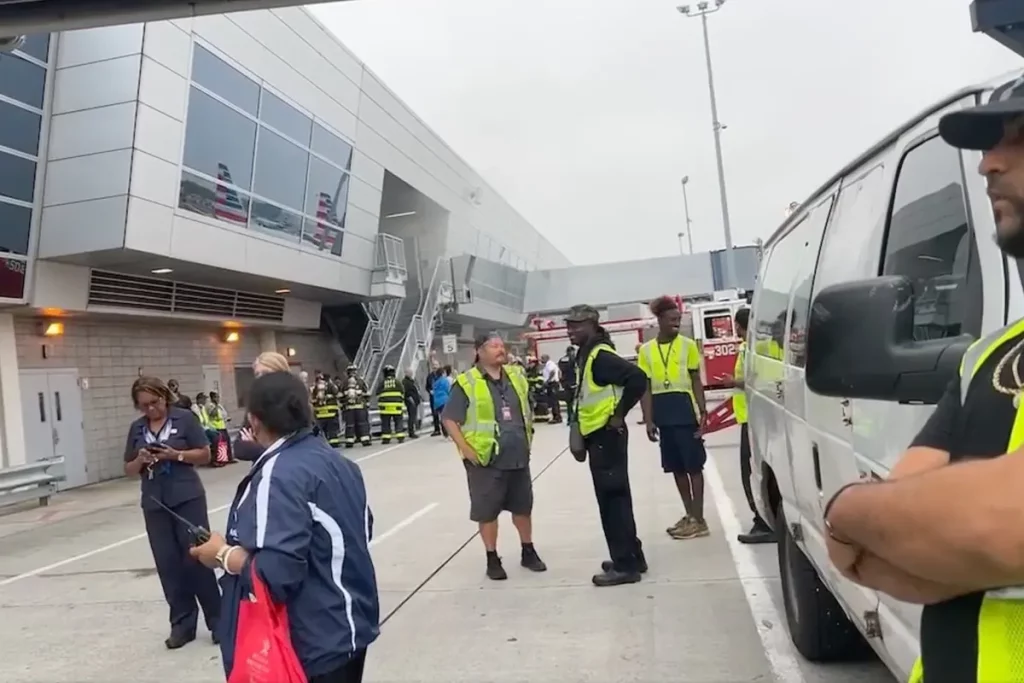 10 injured in an escalator fire incident at Kennedy Airport 8 آتش سوزی پله برقی در فرودگاه Kennedy