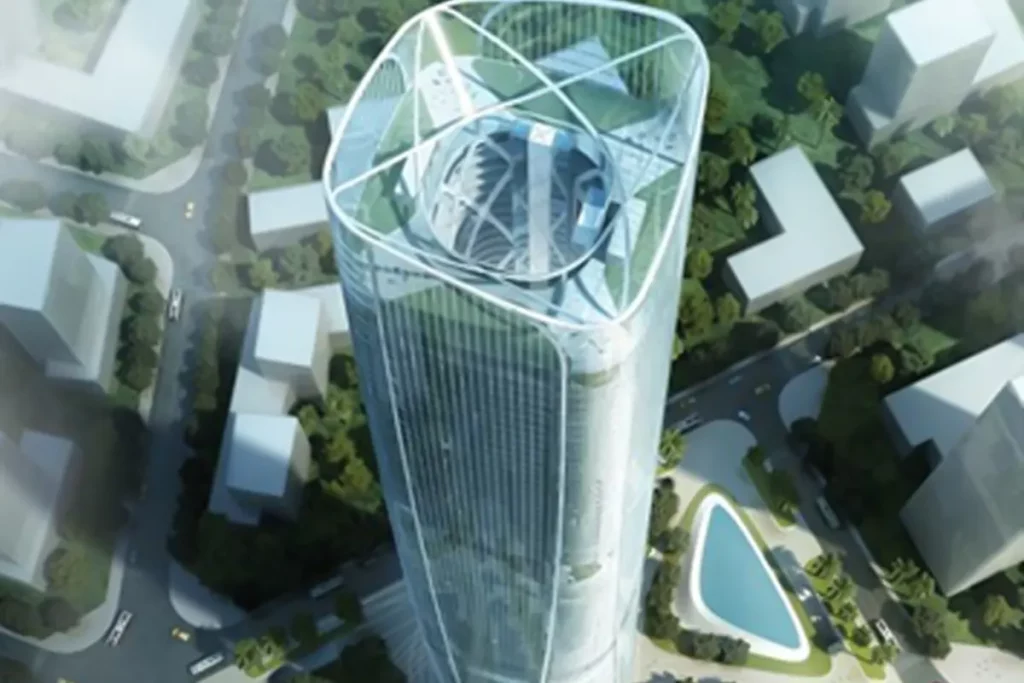 Installation of elevators and escalators in the 428-meter tower of Hainan Center by KONE 13 نصب آسانسور در برج Hainan Center