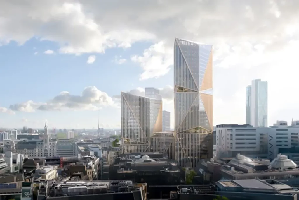 The elevator and escalators of the Finsbury Street office tower in London are supplied by the Cane company 7 آسانسور و پله برقی برج اداری در لندن