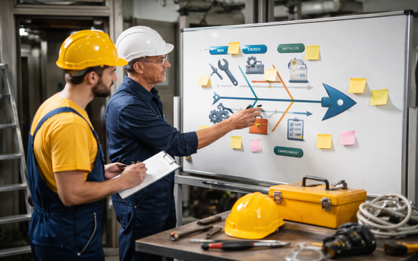 ۶ گام پیاده‌سازی روش استخوان ماهی برای تحلیل مشکلات نیروی انسانی آسانسور