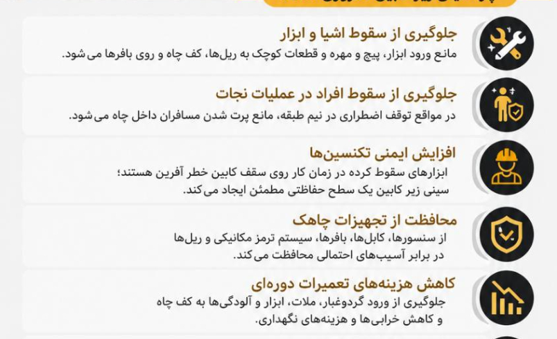 اهمیت سینی زیر کابین آسانسور در ایمنی و نگهداری